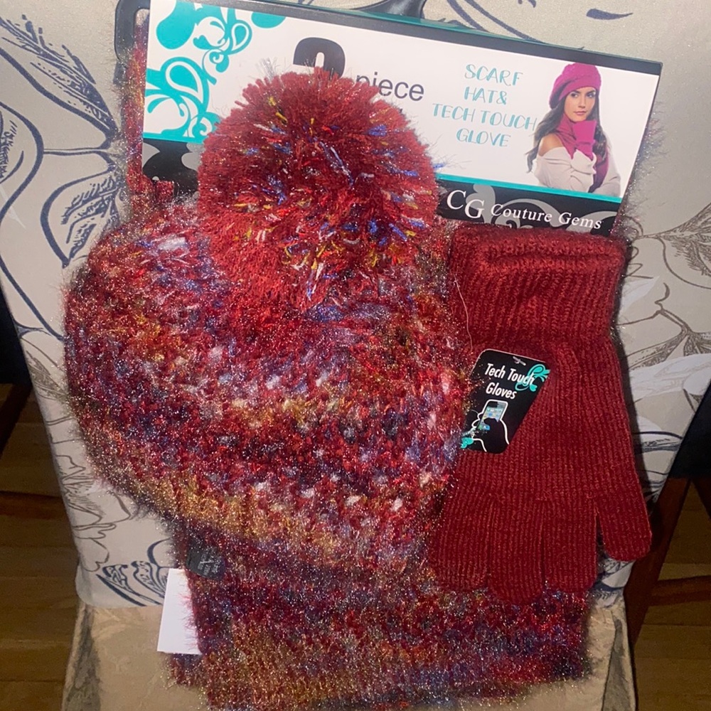 Scarf, hat, and gloves set.  NWT